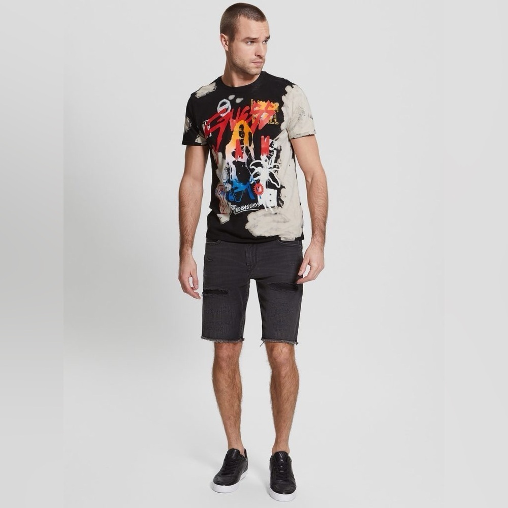 New GUESS Slim fit Graphic Tee SZ S - Picture 11 of 12